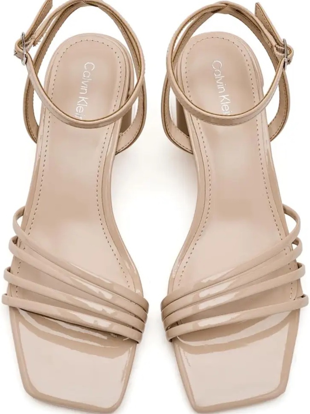 Calvin Klein Nude Pazey Multi-Strap Block Heel Sandals size 8.5